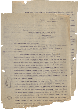 Letter from Ernst Simon to Arthur Spier (carbon copy), Jerusalem, December 26, 1929, NLI, Akibah Ernst Simon Archive, ARC. 4* 1751 01 939a.