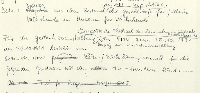 Memorandum on the transfer of the Altona Museum to the Museum of Ethnology, Hamburg 1991. MARKK Archive, no numbering.